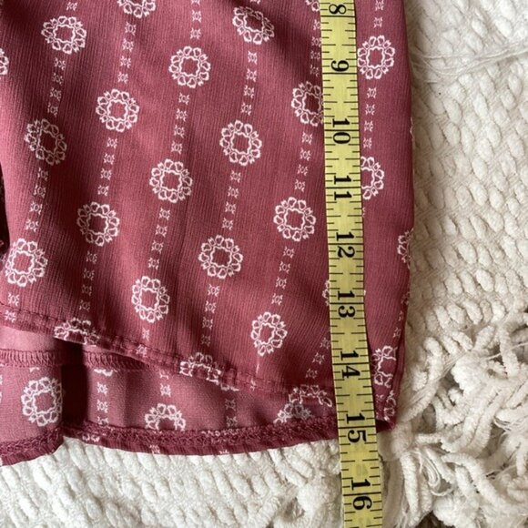 Boho Chic Mauve Wrap Bell Sleeve Romper With Elastic Waist Size M - Picture 6 of 9